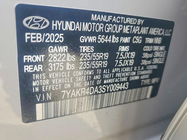 2025 HYUNDAI IONIQ Limited — VINS