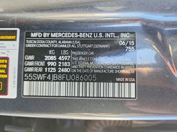 2015 MERCEDES-BENZ C Base — VINS