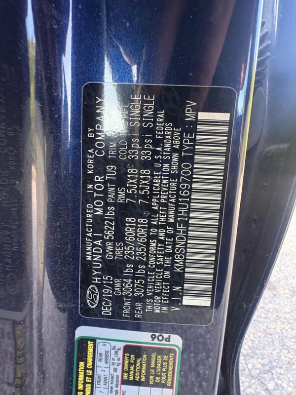 2017 HYUNDAI SANTA FE GLS
