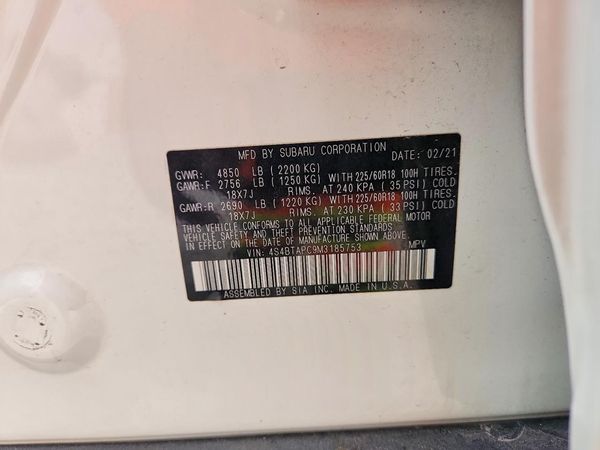 2021 SUBARU OUTBACK Touring+M/R+NAVI(HK) — VINS