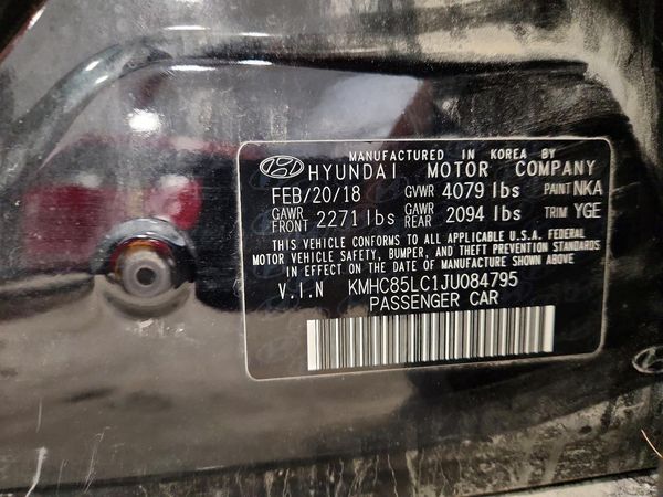 2018 HYUNDAI IONIQ Limited (HEV) — VINS