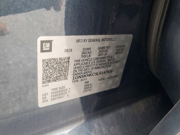 2020 CHEVROLET SUBURBAN LT — VINS