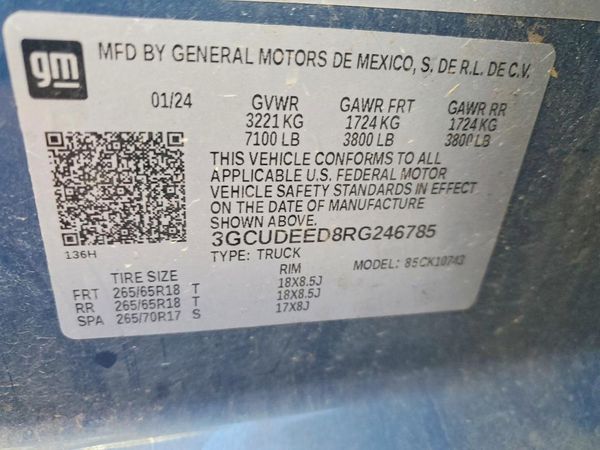 2024 CHEVROLET SILVERADO RST — VINS