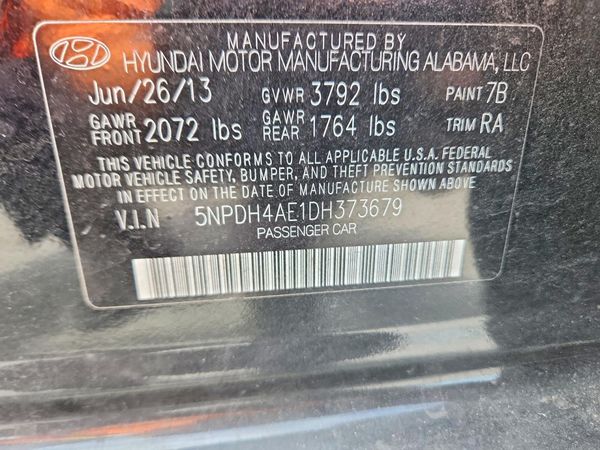 2013 HYUNDAI ELANTRA — VINS