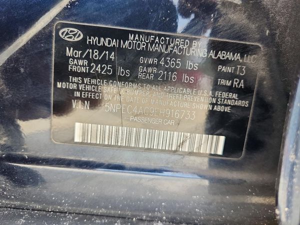 2014 HYUNDAI SONATA — VINS