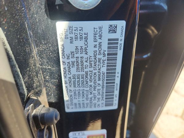 2017 HONDA CRV EX-L/EX-L Navi — VINS