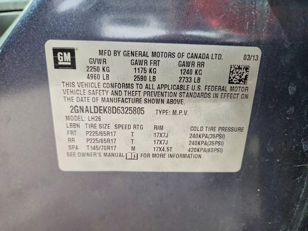 2013 CHEVROLET EQUINOX 1LT — VINS