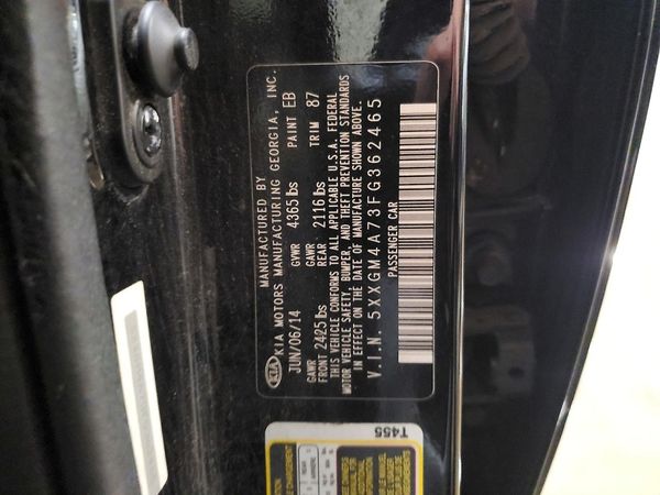 2015 KIA OPTIMA GL(Middle-low grade) — VINS