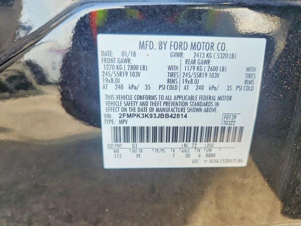 2018 FORD EDGE Titanium — VINS