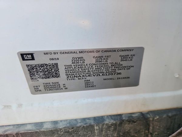 2020 CHEVROLET EQUINOX LT (1LT) — VINS