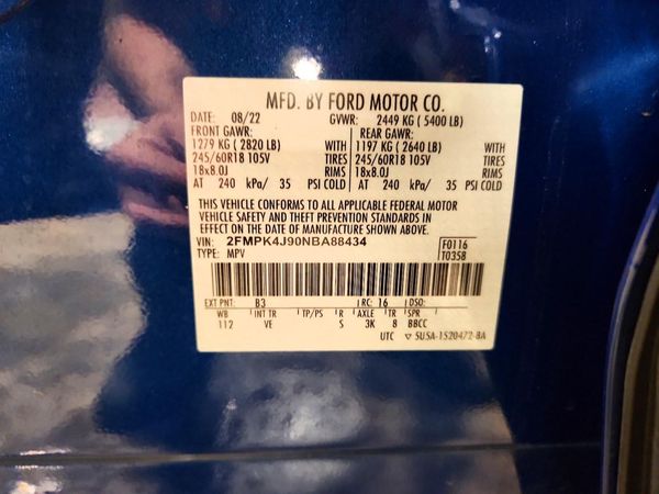 2022 FORD EDGE SEL — VINS