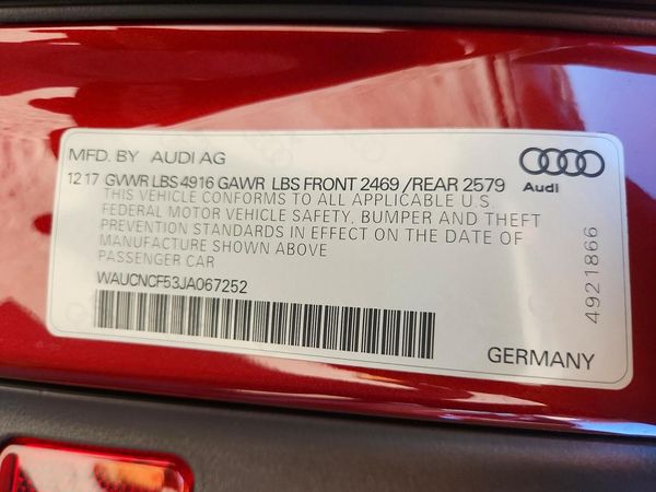 2018 AUDI A5 — VINS