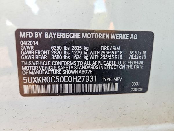 2014 BMW X5 xDrive35i — VINS