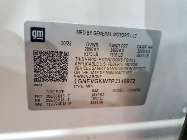 2023 CHEVROLET TRAVERSE LT — VINS