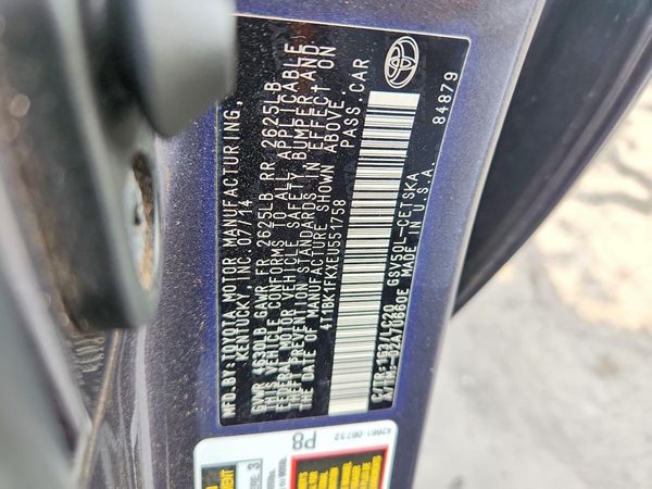 2014 TOYOTA CAMRY — VINS