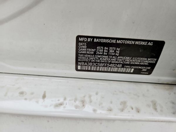 2015 BMW 3 SERIES xDrive — VINS