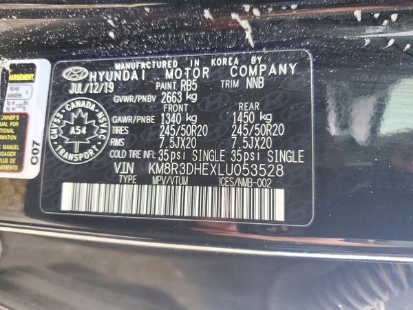 2020 HYUNDAI PALISADE SEL w/ Convenience Pkg — VINS