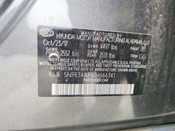 2018 HYUNDAI SONATA — VINS