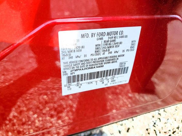 2022 FORD EDGE SEL — VINS