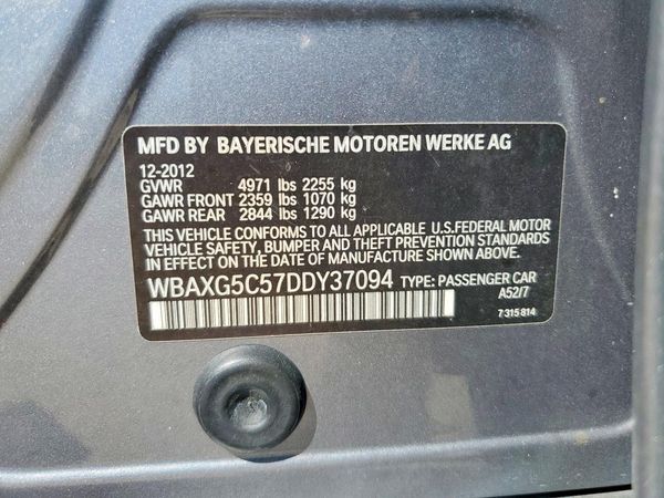 2013 BMW 5 SERIES — VINS
