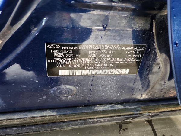 2021 HYUNDAI SONATA SE — VINS