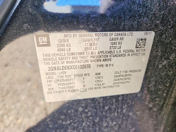 2012 CHEVROLET EQUINOX 1LT — VINS