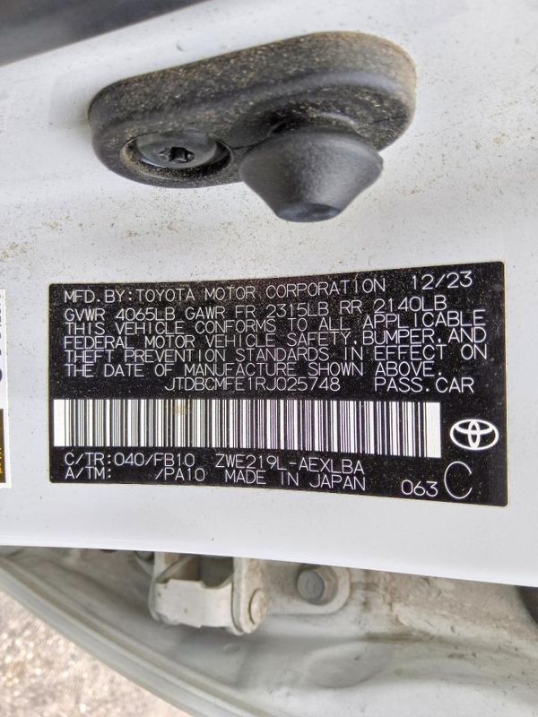 2024 TOYOTA COROLLA — VINS
