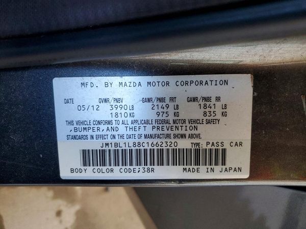 2012 MAZDA 3 Touring/GS — VINS