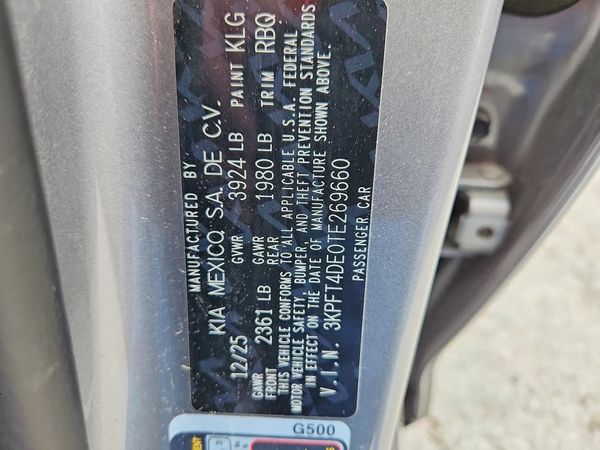 2026 KIA K4 LX, LXS — VINS