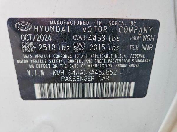 2025 HYUNDAI SONATA SEL — VINS