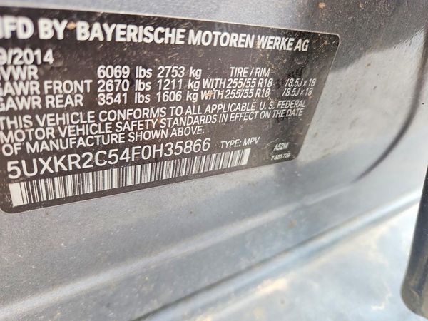 2015 BMW X5 xDrive35i — VINS