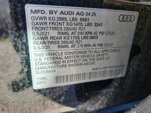 2025 AUDI Q7 quattro Premium Plus — VINS