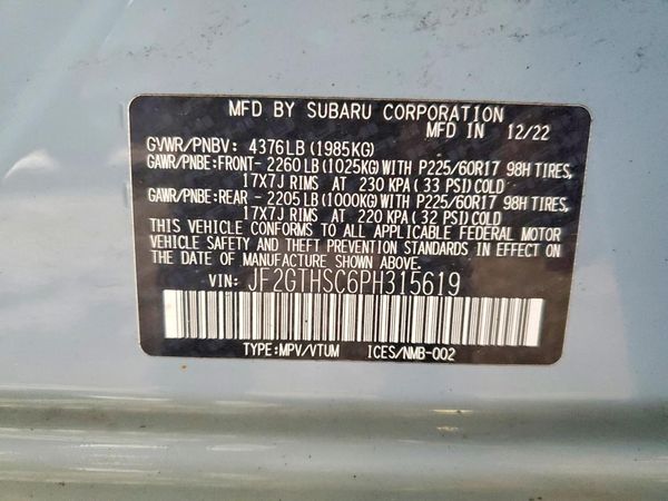 2023 SUBARU CROSSTREK Sport — VINS