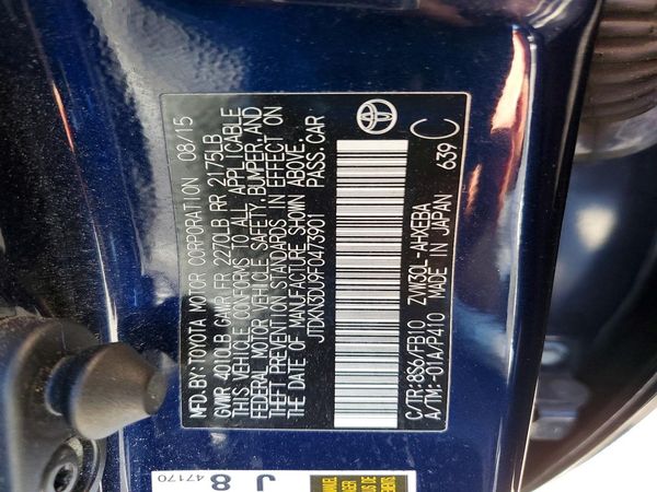 2015 TOYOTA PRIUS — VINS