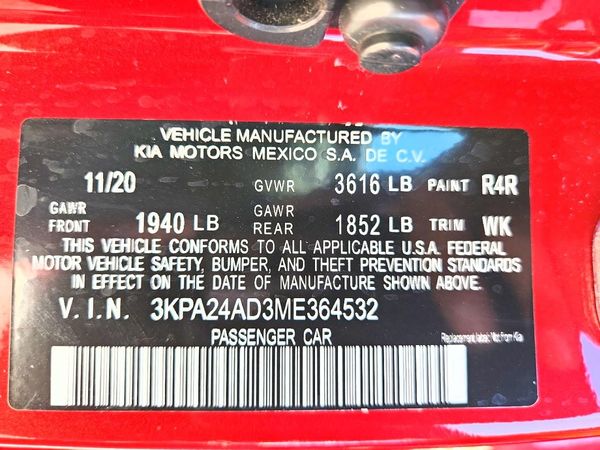 2021 KIA RIO LX, S — VINS