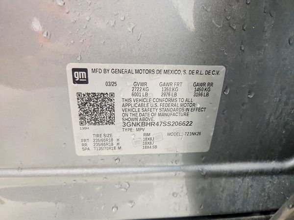 2025 CHEVROLET BLAZER 2LT — VINS