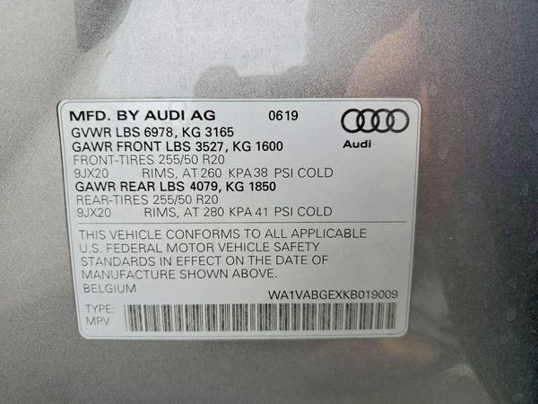 2019 AUDI E-TRON e-tron quattro Prestige — VINS