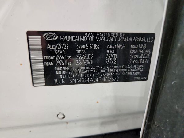 2023 HYUNDAI SANTA FE SEL — VINS