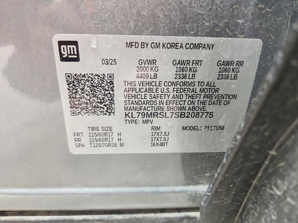 2025 CHEVROLET TRAILBLAZE LT — VINS