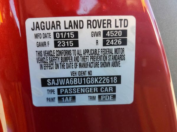 2016 JAGUAR F-TYPE S — VINS
