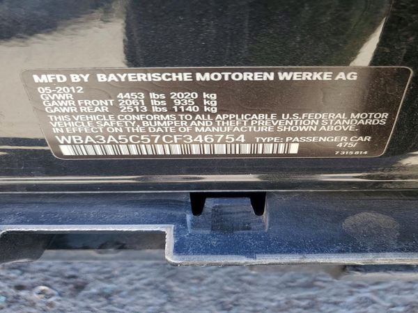 2012 BMW 3 SERIES — VINS