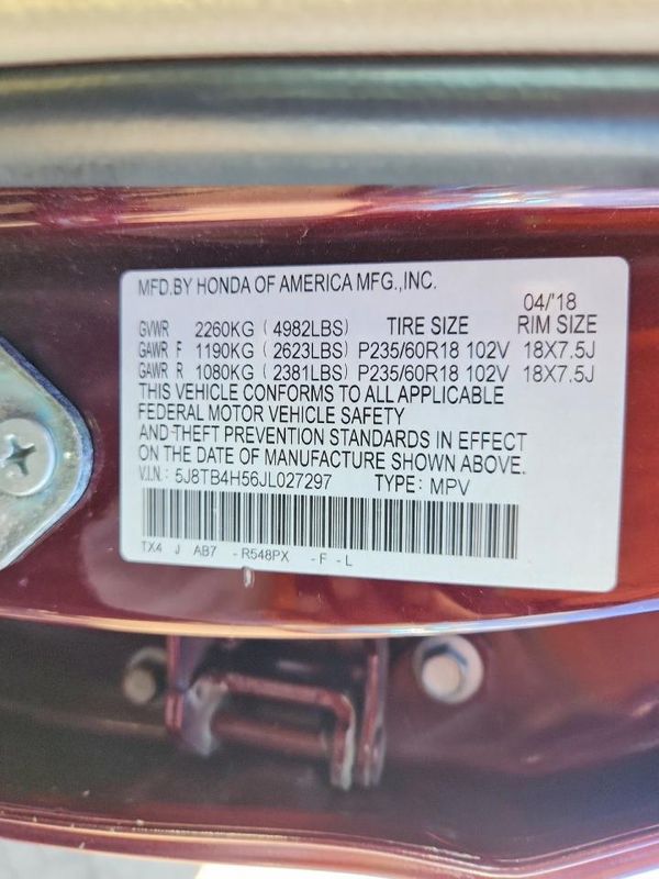 2018 ACURA RDX — VINS