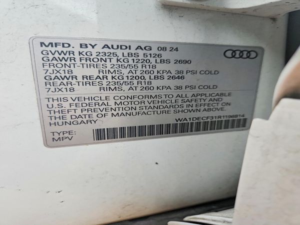 2024 AUDI Q3 S Line quattro Premium — VINS