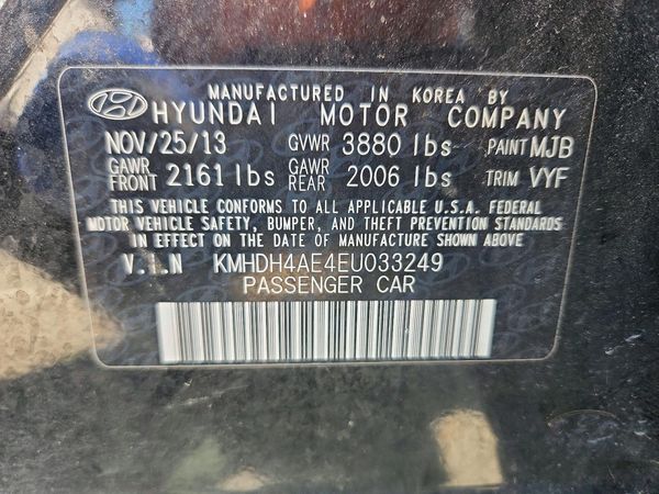 2014 HYUNDAI ELANTRA GLS (Middle) — VINS