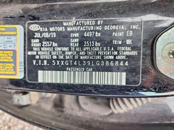 2020 KIA OPTIMA LX, S, SE — VINS