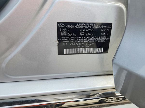 2019 HYUNDAI SONATA — VINS