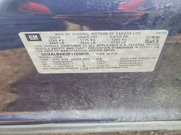 2015 CHEVROLET EQUINOX 1LT — VINS