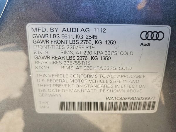 2013 AUDI Q5 Premium Hybrid — VINS