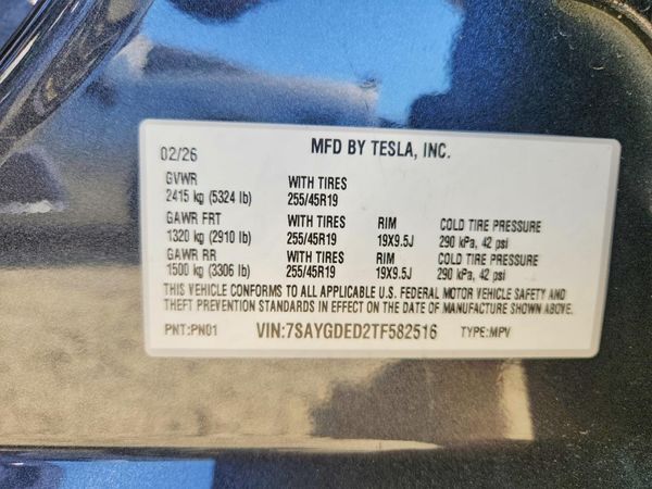 2026 TESLA MODEL Y — VINS