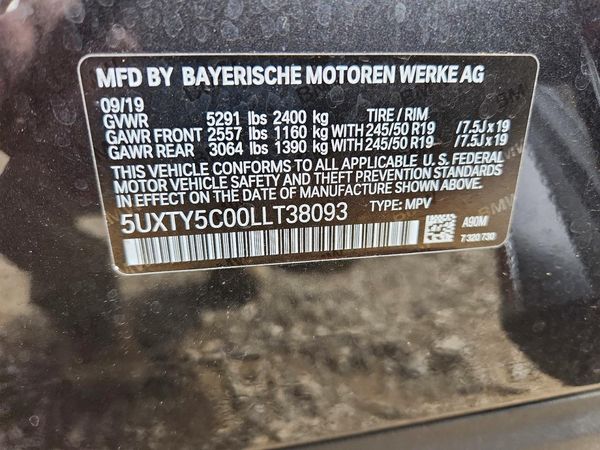 2020 BMW X3 xDrive30i — VINS